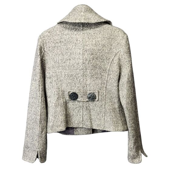 Robert Kitchen Gray Wool Blend Cropped Peacoat Jacket - Size 12 - Picture 3 of 13